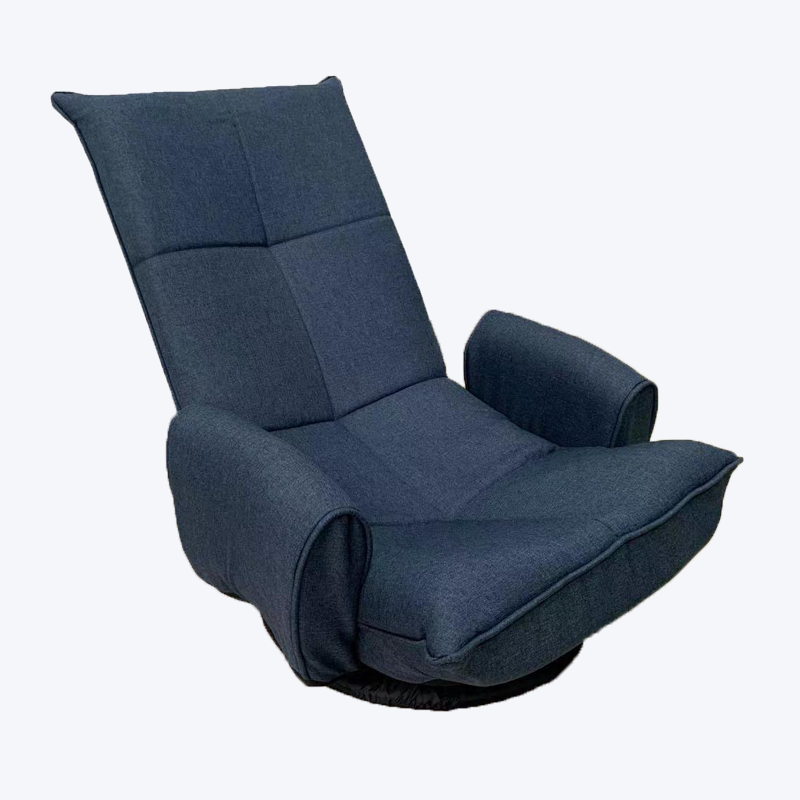 Poltrona girevole pieghevole in tessuto blu scuro con braccioli 730-S2-F