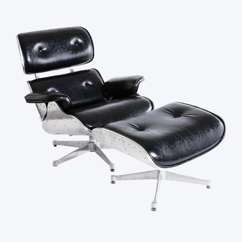 Sedia lounge classica Eames Sedia lounge e poggiapiedi in lega GK85-ALM